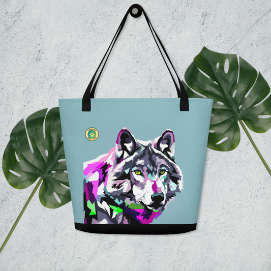 Gray Wolf Tote Bag